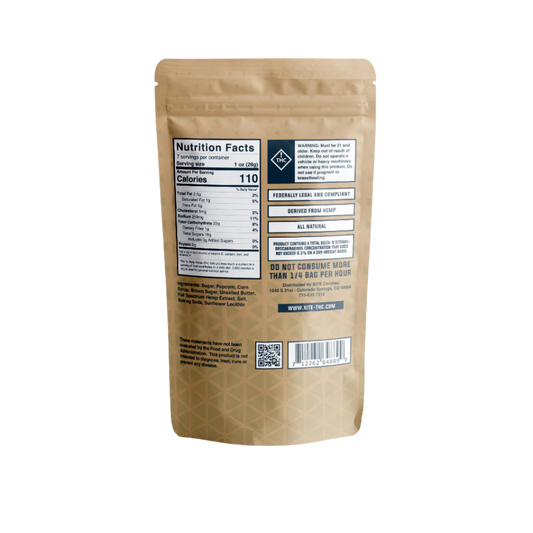 Haven Herb tan resealable pouch back view nutrition facts and warning labels edibles for sale