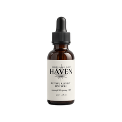 Haven Herb Restful Retreat Tincture with 1500mg CBD and 300mg CBN in amber dropper bottle
